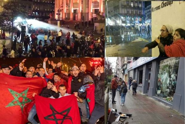 Belçika’da Milli Maçlar Sonunda, Brüksel’de Sevinç Kavgaya Dönüştü…Fas’lılar Polisle Çatıştı…