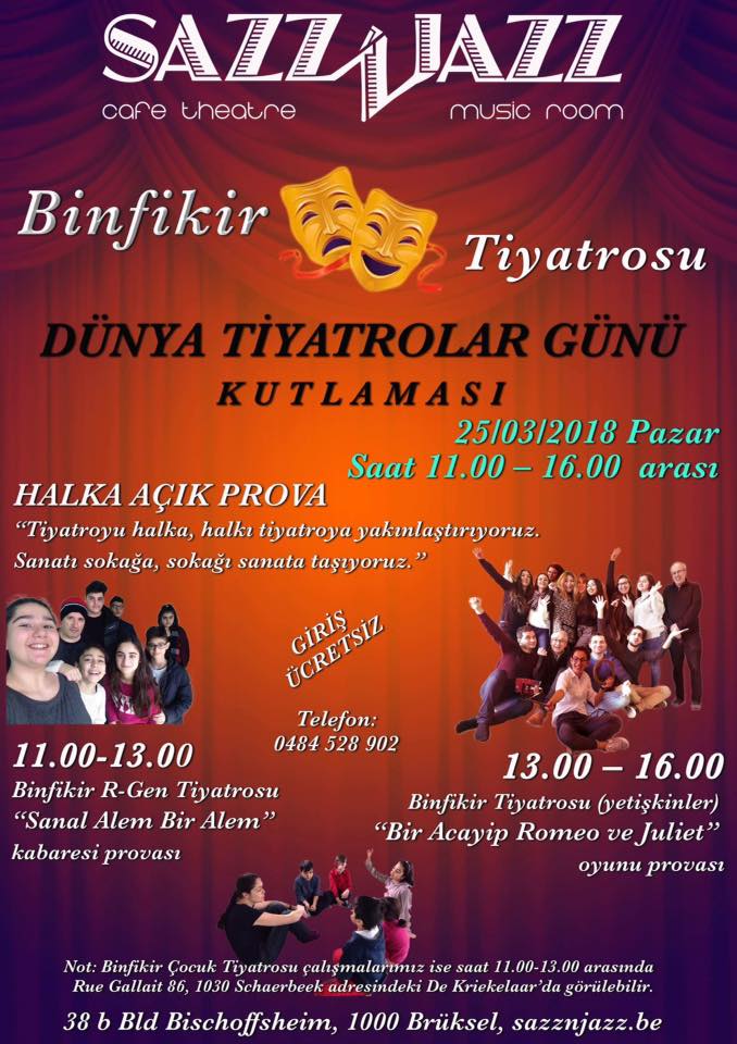 BİNFİKİR TİYATROSU’NDAN FARKLI BİR DÜNYA TİYATROLAR GÜNÜ KUTLAMASI