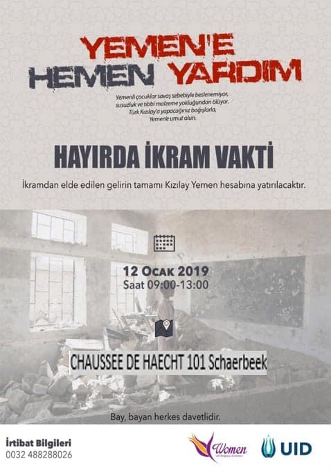 Yemen için Brüksel Scharbeek&rsquo;te Yarin Herkes kahvaltı