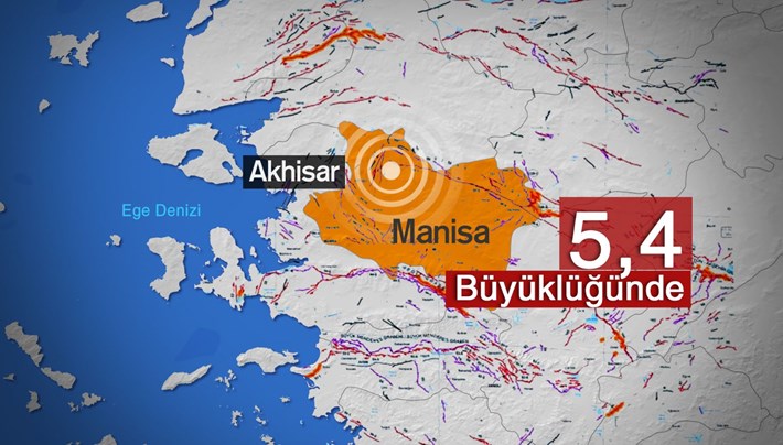 Manisa Akhisar&rsquo;da 5,4 büyüklüğünde deprem