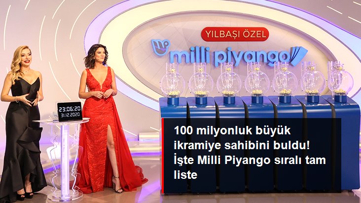 Türkiye&rsquo;de Milli Piyango yılbaşı özel çekilişinde 100 milyonluk büyük ikramiyeyi kazandıran numaralar belli oldu