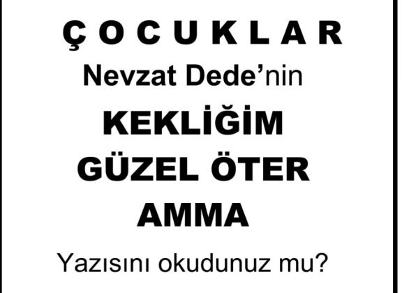 KEKLİĞİM GÜZEL ÖTER AMMA….