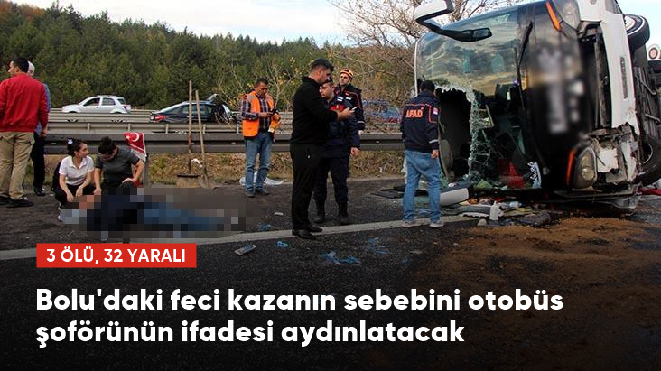 Bolu&rsquo;da Trafik Kazası 3 Olu 32 Yaralı
