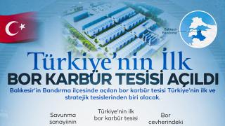 Türkiye&rsquo;nin ilk bor karbür tesisi açıldı