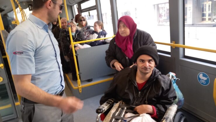 Belediye otobüs şoföründen örnek davranış!