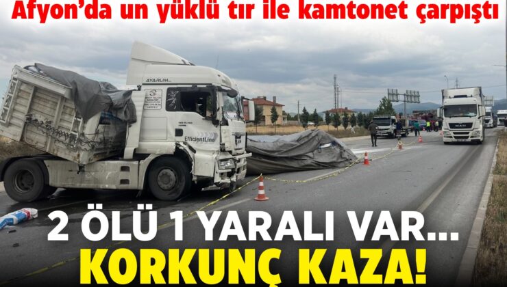 Afyon’un Emirdağ ilçesi Suvermez köyü kavşağında tır ile kamyonet çarpıştı 2 kişi öldü, 1 kişi de yaralandı.