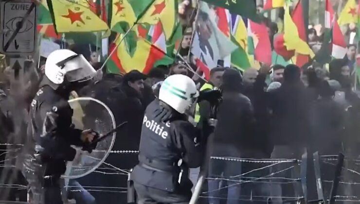 Brüksel’de YPG/SDG Yandaşlarına Polis Müdahalesi