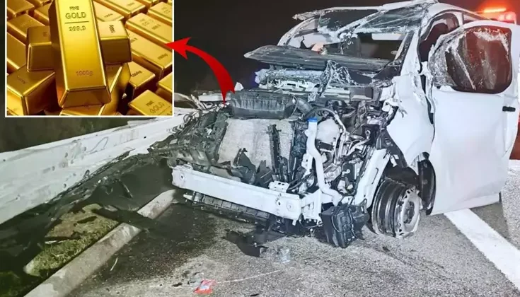 Bursa Karacabey ilcesinde Zırhlı araç takla attı! Kilolarca altın Kayip….