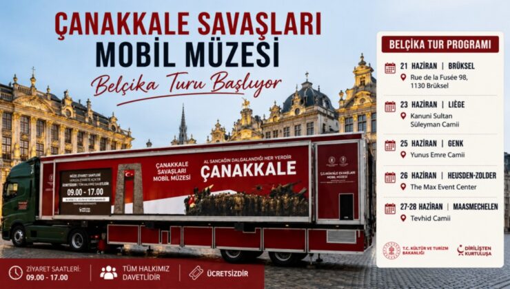 Çanakkale Savaşları Mobil Müzesi Belçika’da Tarih Yolculuğuna Çıkarıyor