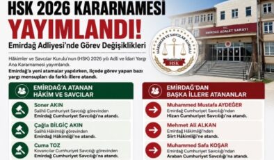 EMİRDAG ATANAN HAKİM VE SAVCILAR BELLİ OLDU…